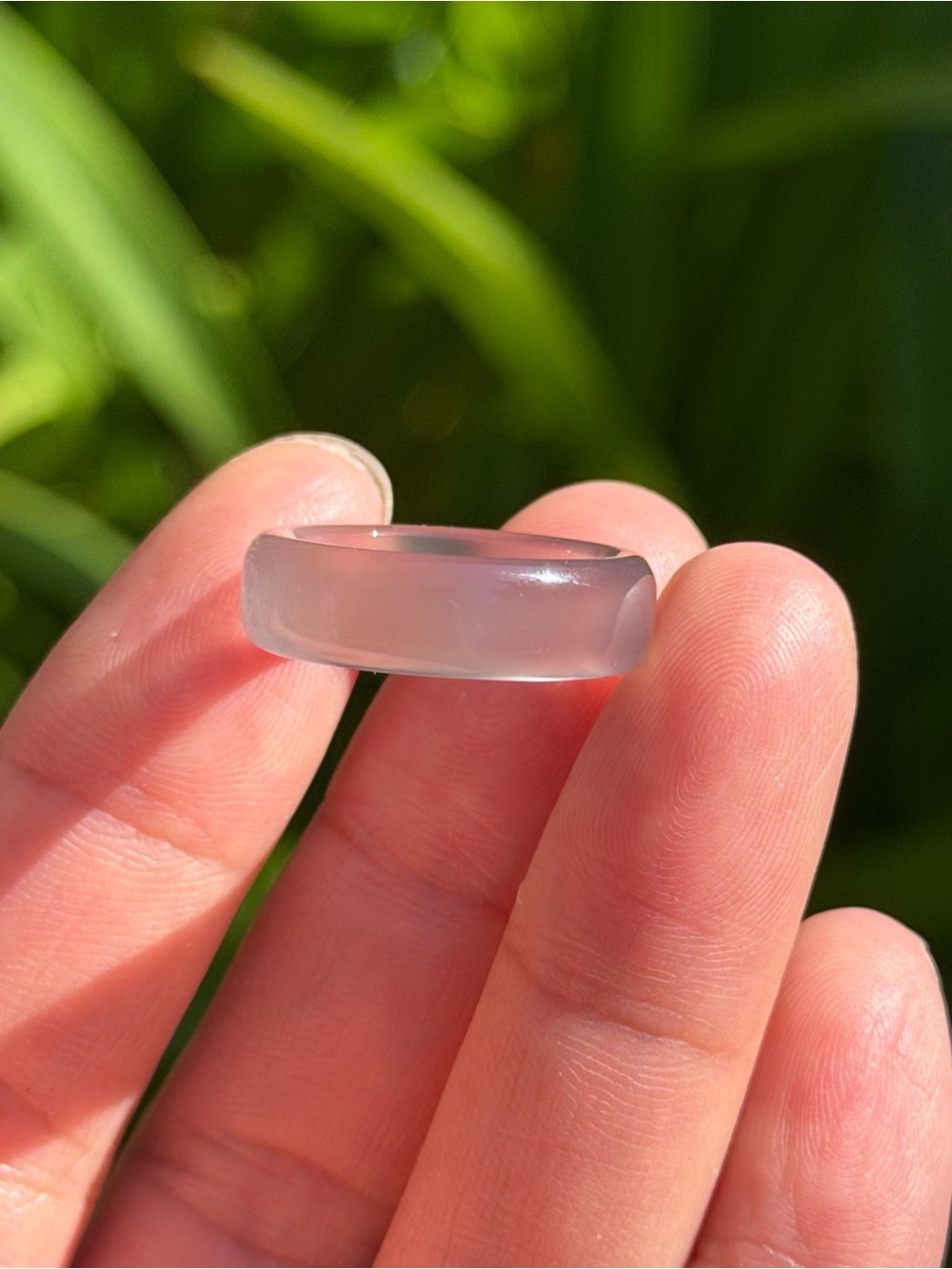 Size 6 Classic Frosted White Agate Ring - Women Jewelry Palo